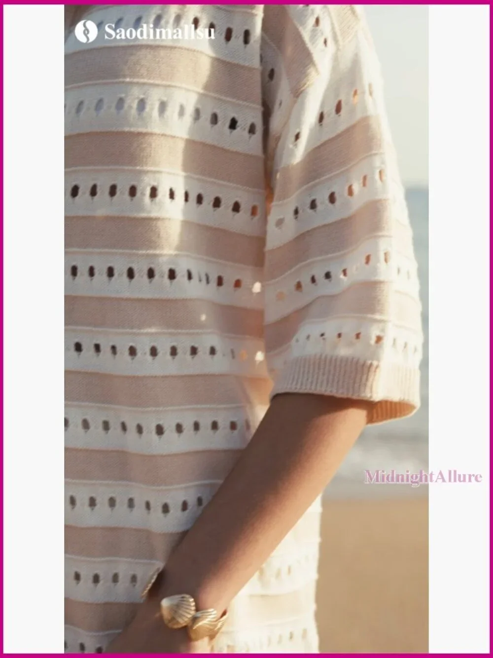 Women's Crochet Swimsuit Coverup 2 Piece Set Knit Button Shirt Shorts